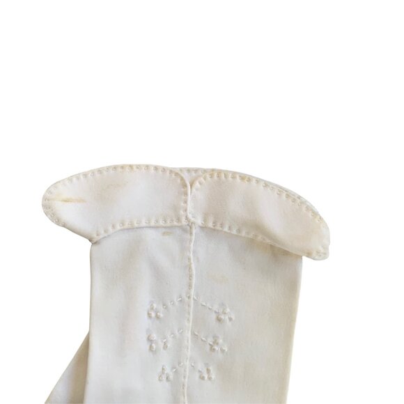 Vintage Girls Delicate Church Communion Purity Dainty Pointelle Gloves - Picture 4 of 8